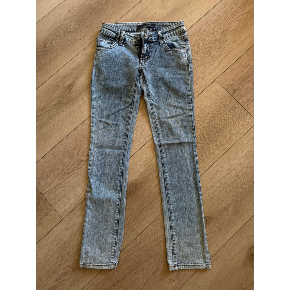 Furst Premium Womens Straight Leg Jeans Light Acid Wash Low Rise Size 24 Denim